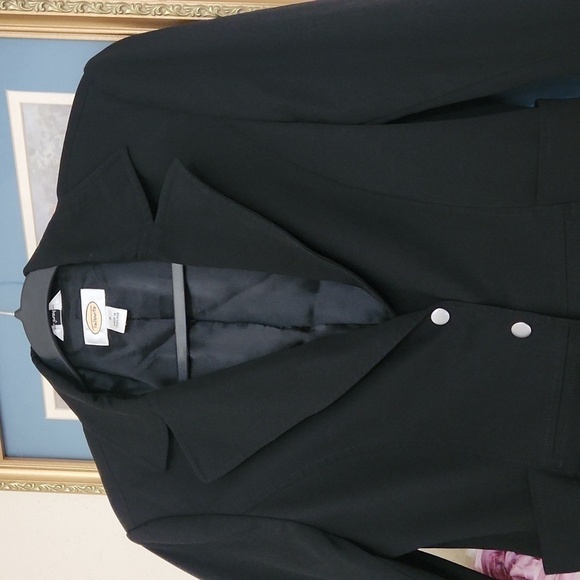 Talbots Stretch Black Blazer Collegiate Preppy Career Luxury Feminine Minimalist - Picture 2 of 16